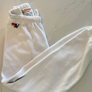 Aviator Nation Lightening Bolt White Sweats